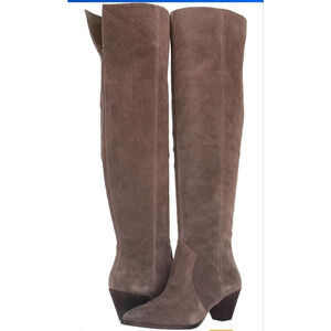 NEW Vince Camuto Womens Sewinny Taupe Suede Leather‎ Knee High Boots GORGEOUS 7M